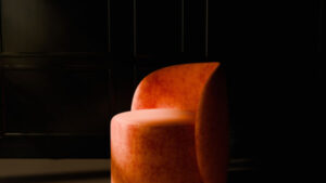 Elegant orange armchair - ALNA DESIGN® French Interior Decorator Certification